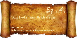 Szilvásy András névjegykártya